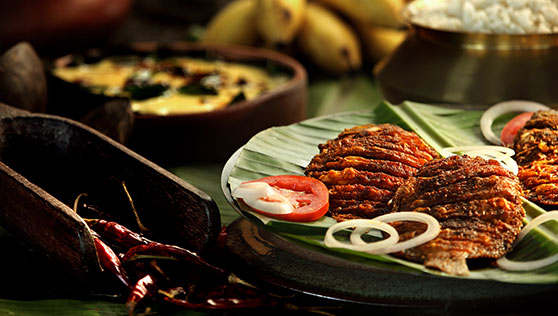Kerala seafood cuisine cooked onboard by your personal chef